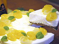 桃のチーズケーキ